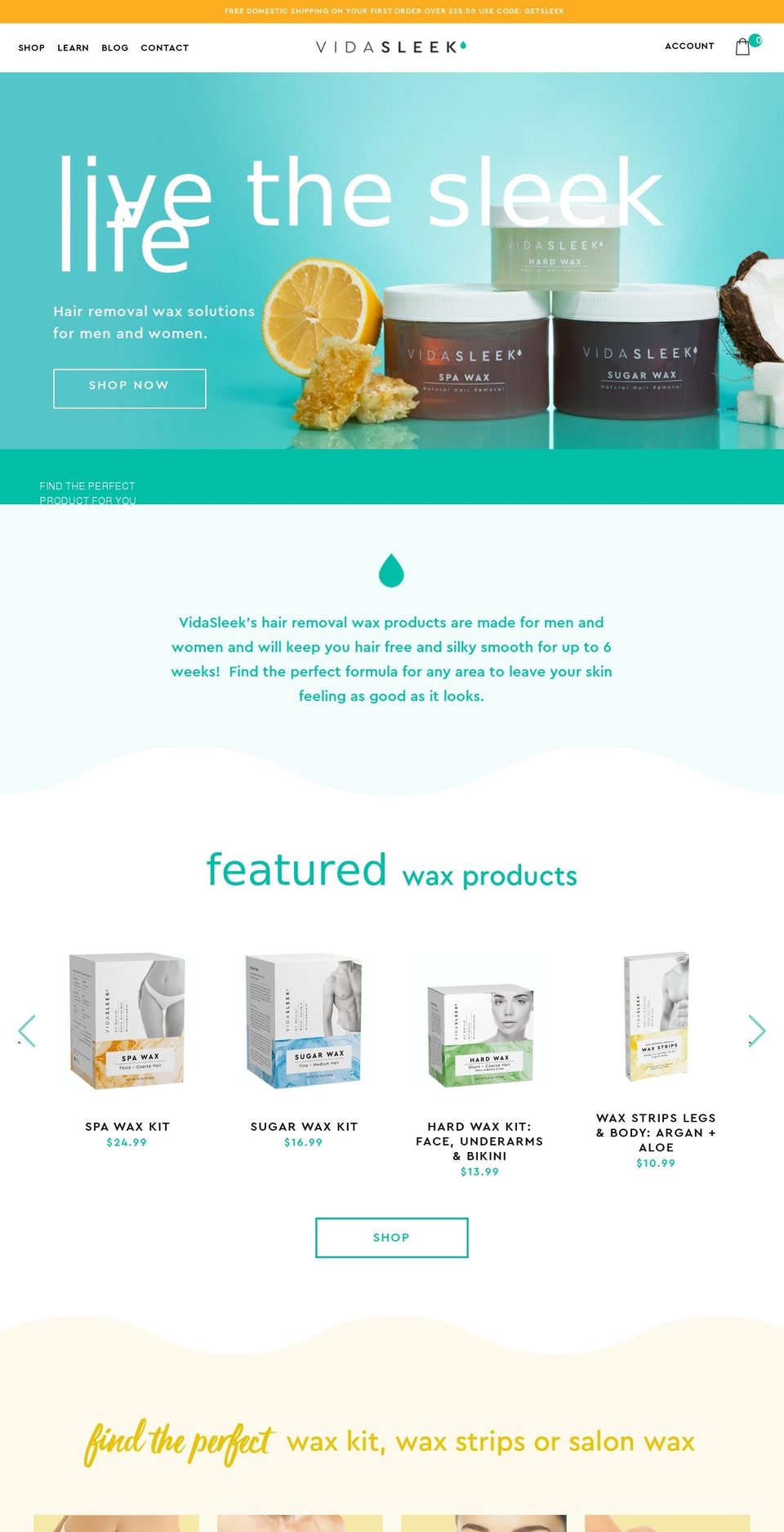 vidasleek.com shopify website screenshot