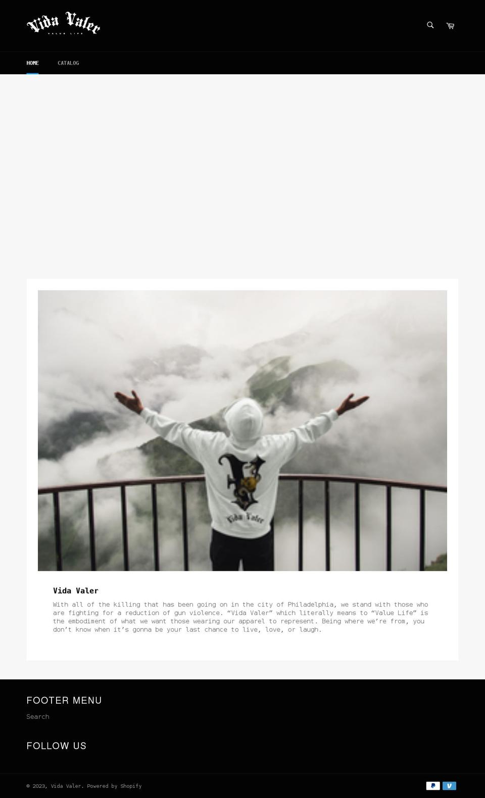 vidavaler.com shopify website screenshot