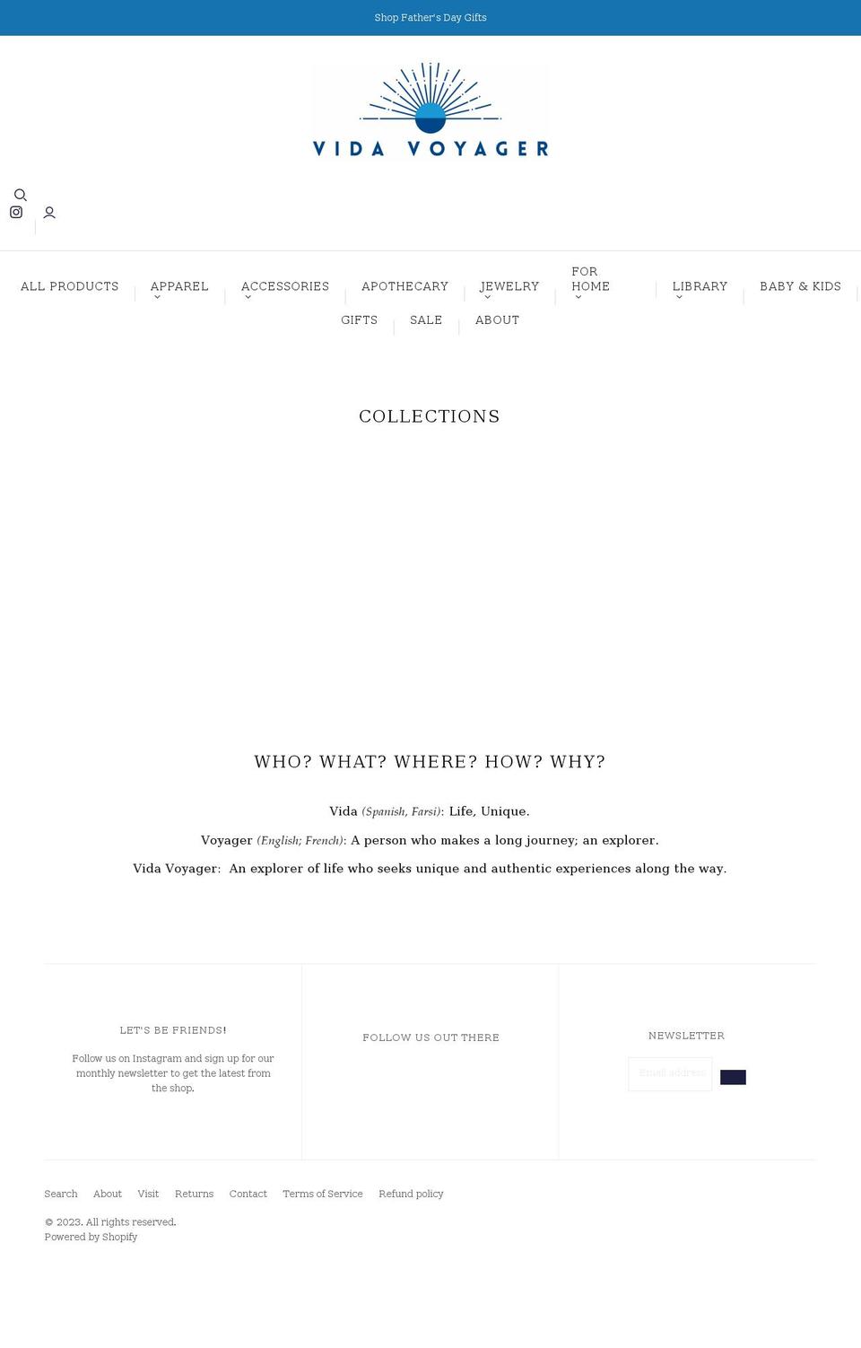 vidavoyager.com shopify website screenshot