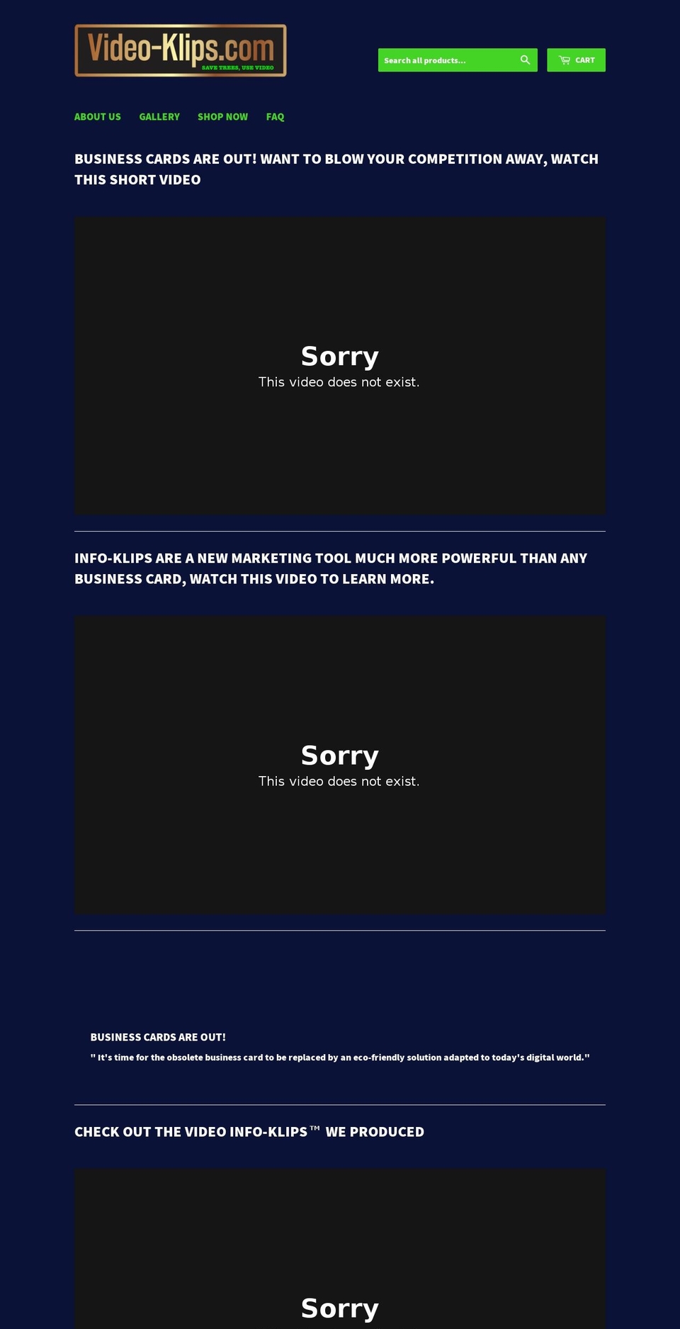 video-klips.com — Shopify storefront screenshot