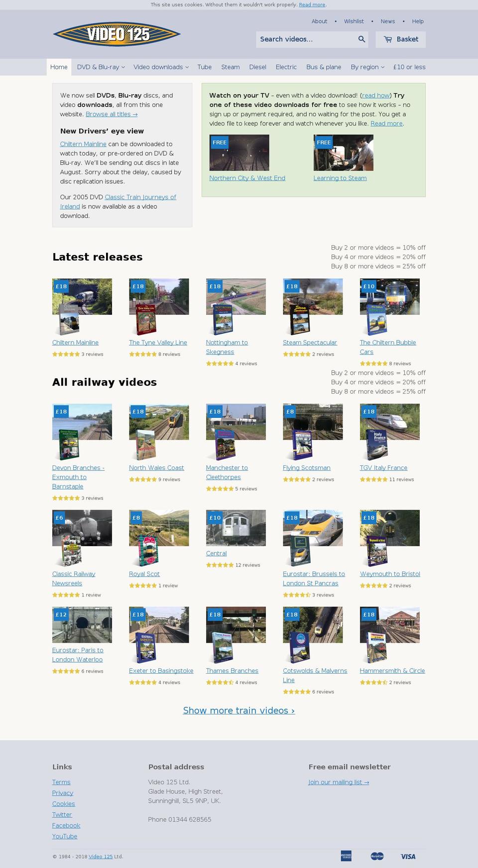 video125.co.uk shopify website screenshot