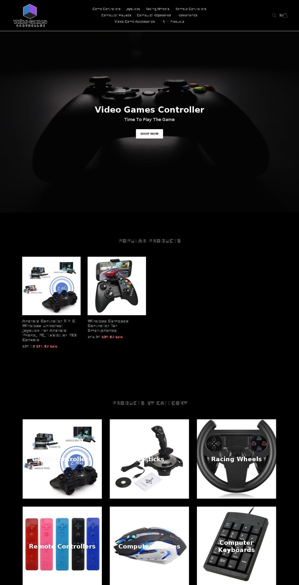 videogamescontroller.com — Shopify storefront screenshot