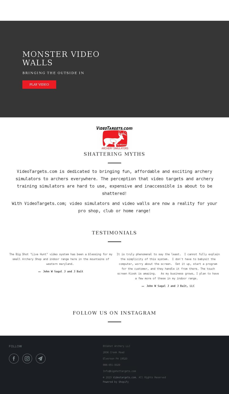 videotargets.com shopify website screenshot