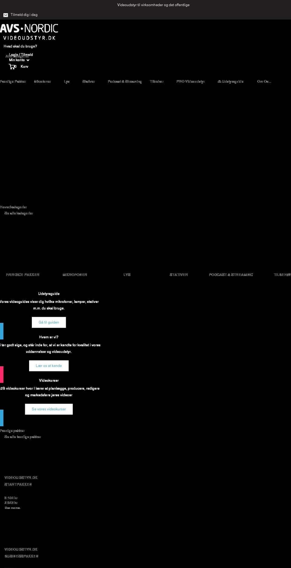 videoudstyr.dk shopify website screenshot