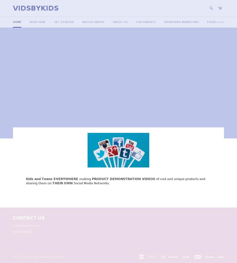 vidsbykids.biz shopify website screenshot