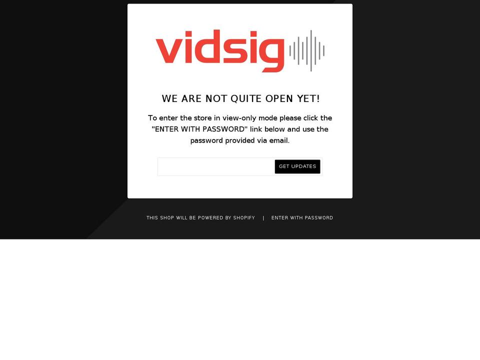 vidsig.com shopify website screenshot