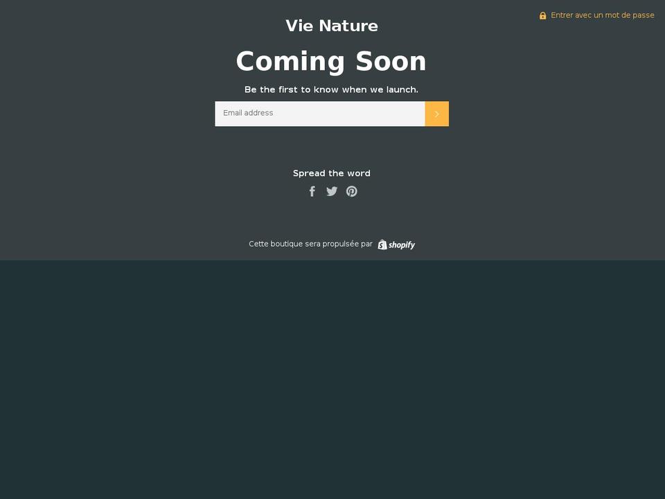 vie-nature.com shopify website screenshot