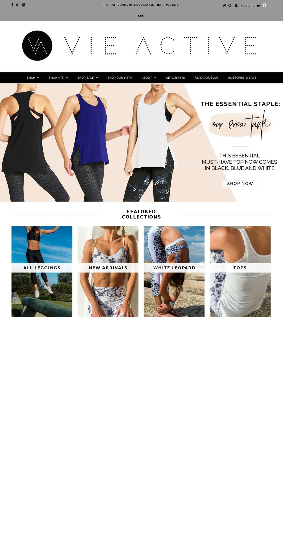 vieactivewear.com shopify website screenshot