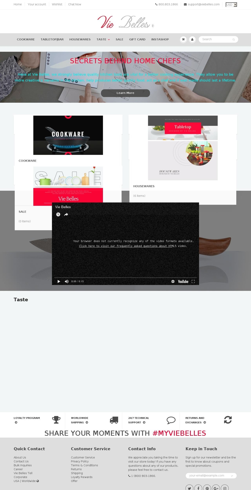 viebelles.com shopify website screenshot
