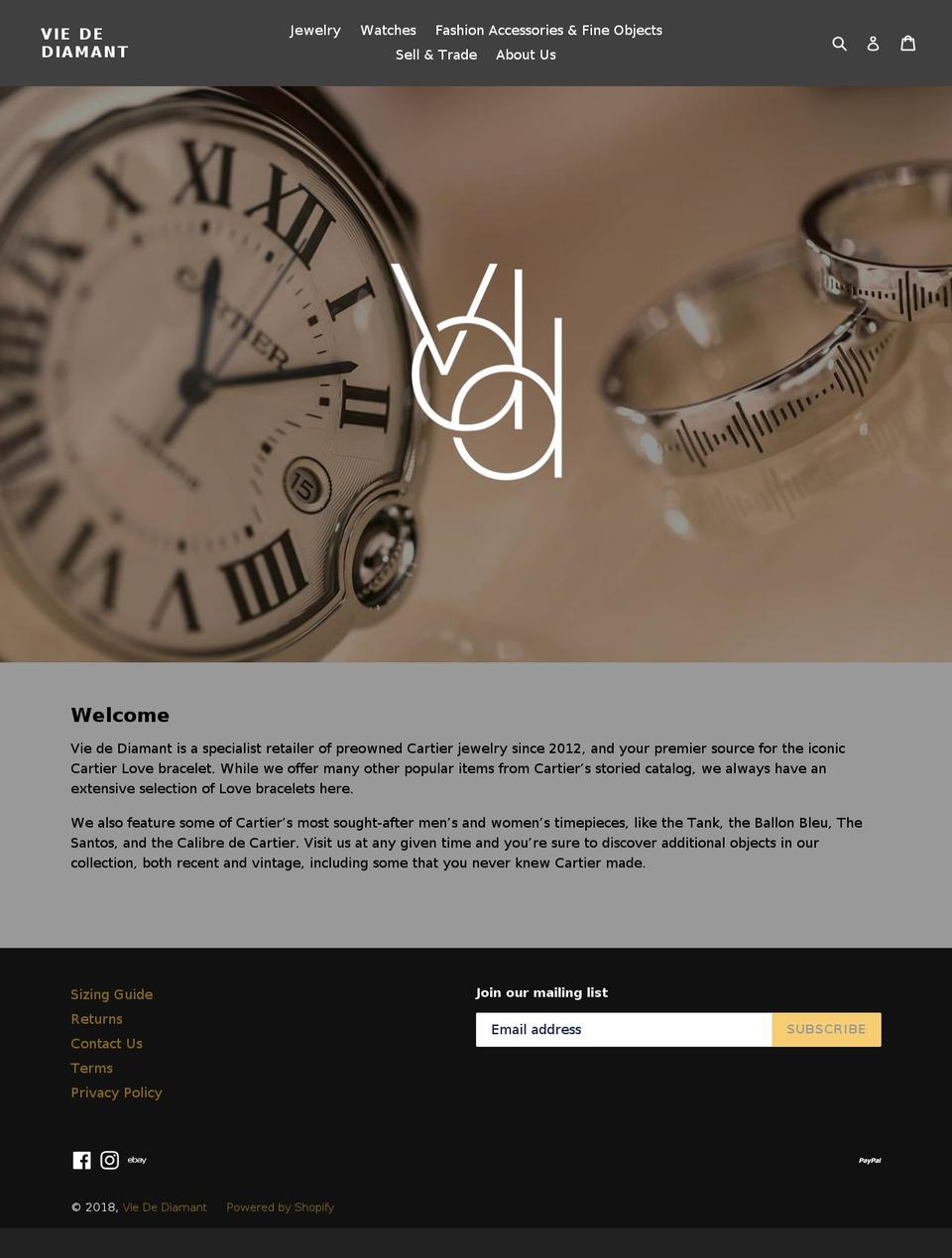 viedediamant.com shopify website screenshot