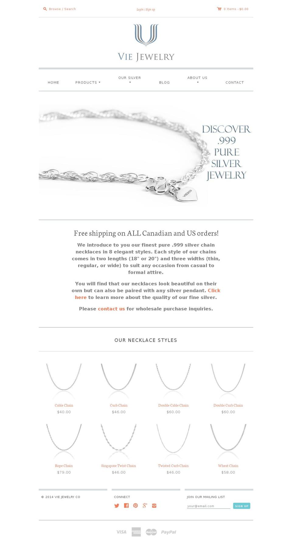 viejewelry.com shopify website screenshot