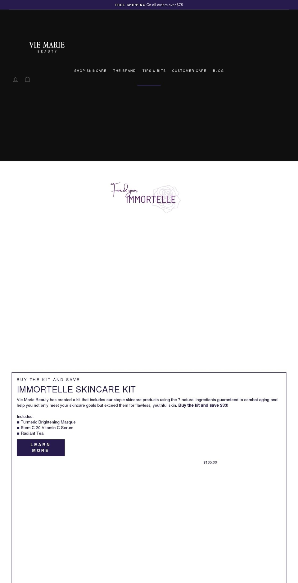 viemariebeauty.com shopify website screenshot