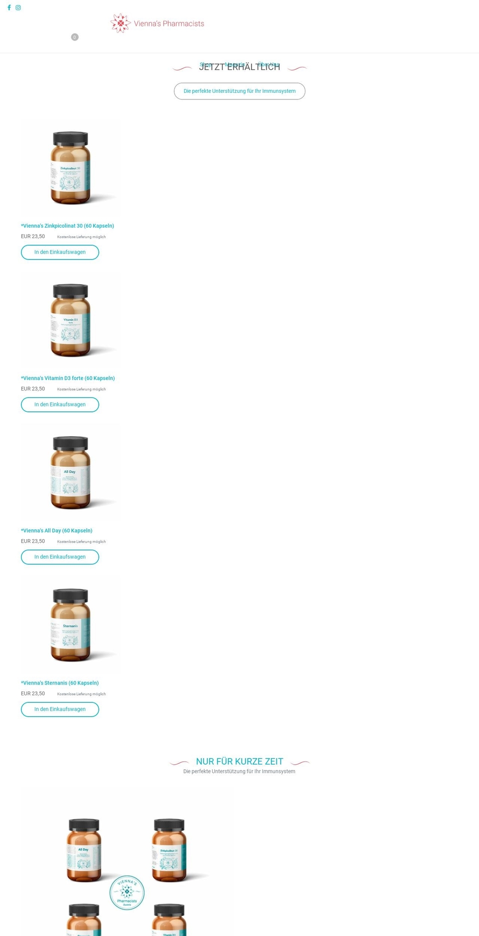 viennas-pharmacists.at shopify website screenshot