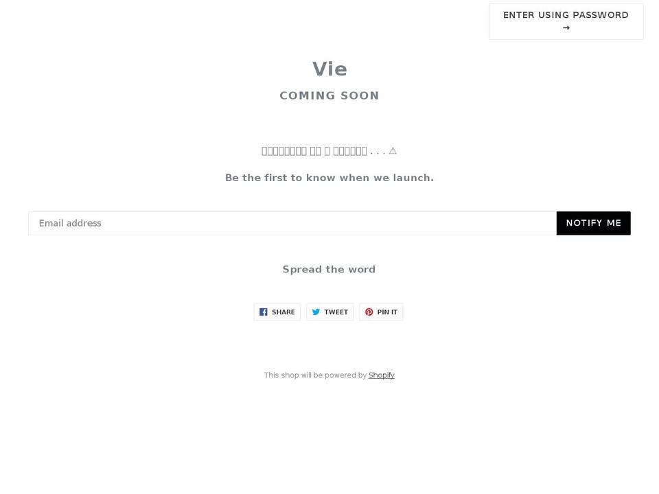 vieofficial.com — Shopify storefront screenshot