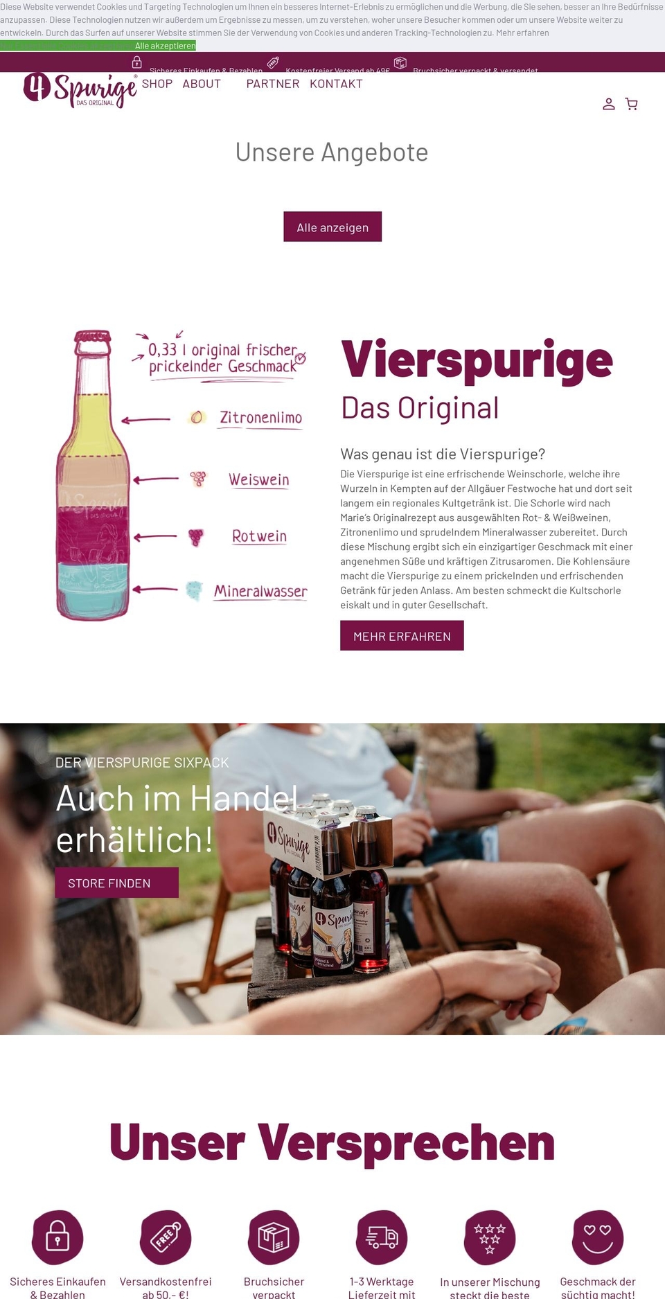 vierspurige.de shopify website screenshot