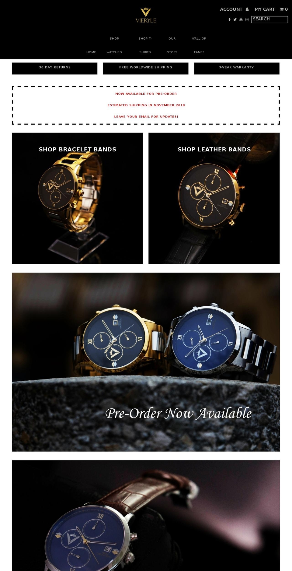 vierylewatches.com — Shopify storefront screenshot