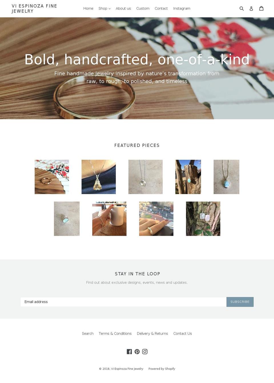 viespinozajewelry.com — Shopify storefront screenshot