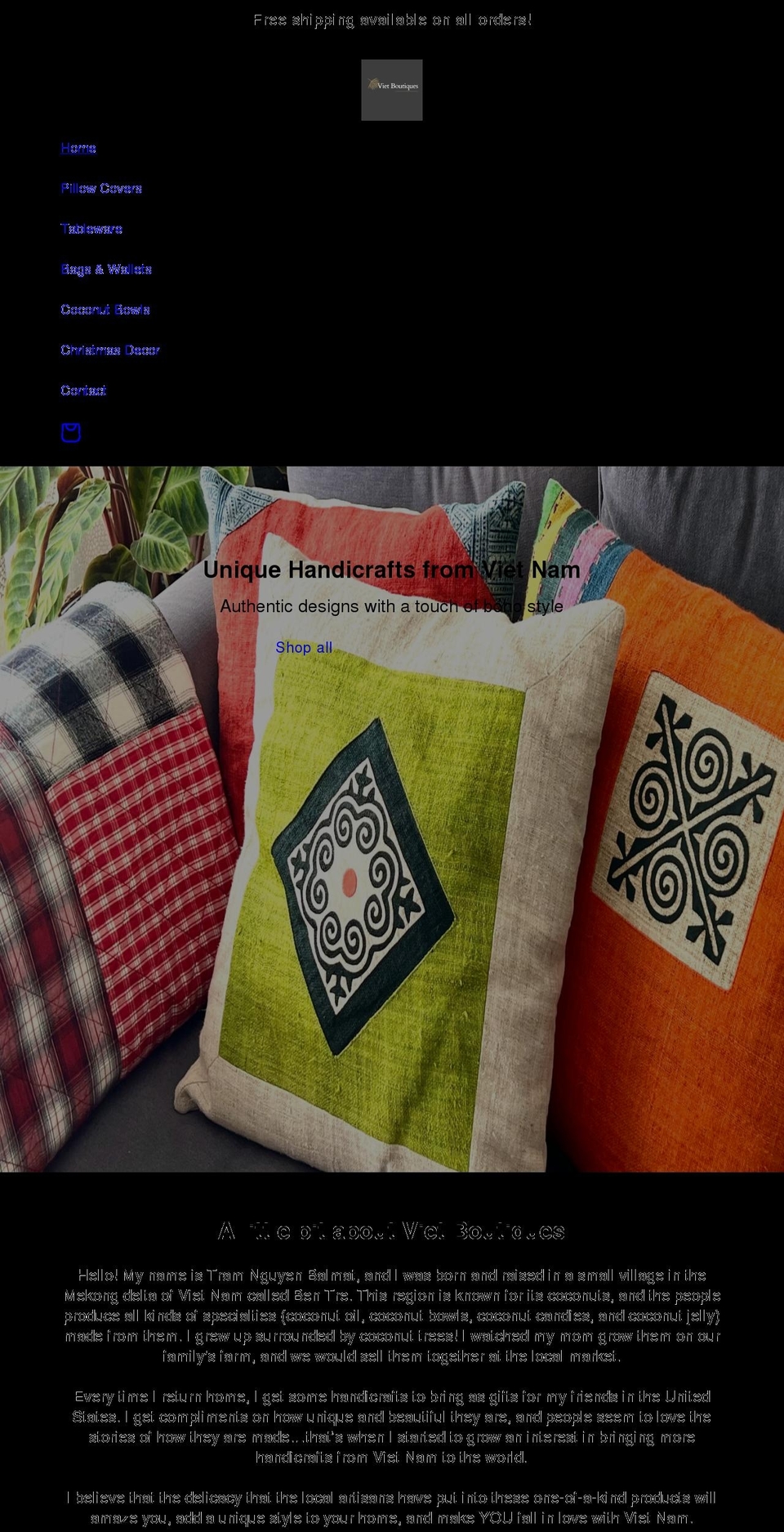 vietboutiques.com shopify website screenshot