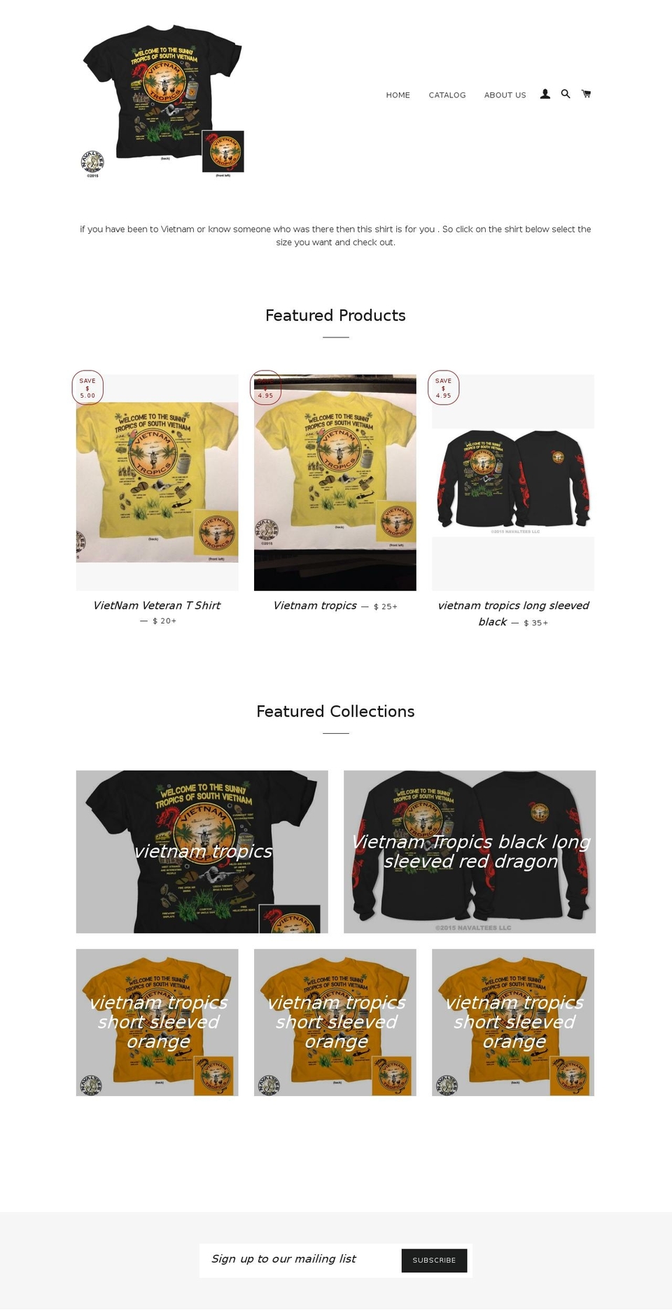 vietnam-tropics.com shopify website screenshot