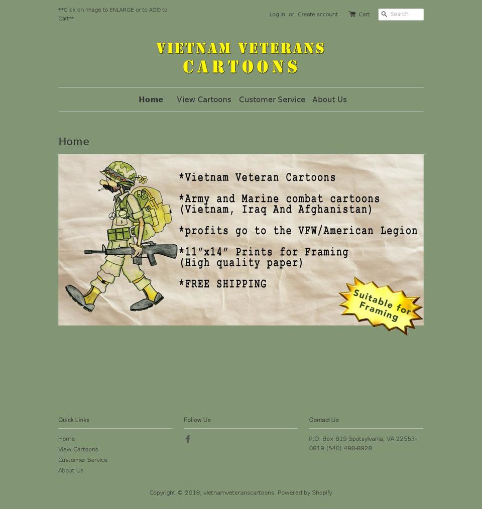 vietnamveteranscartoons.com — Shopify storefront screenshot