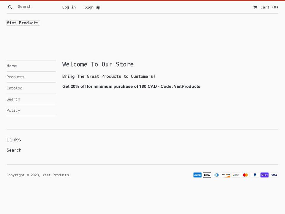 vietproducts.ca shopify website screenshot