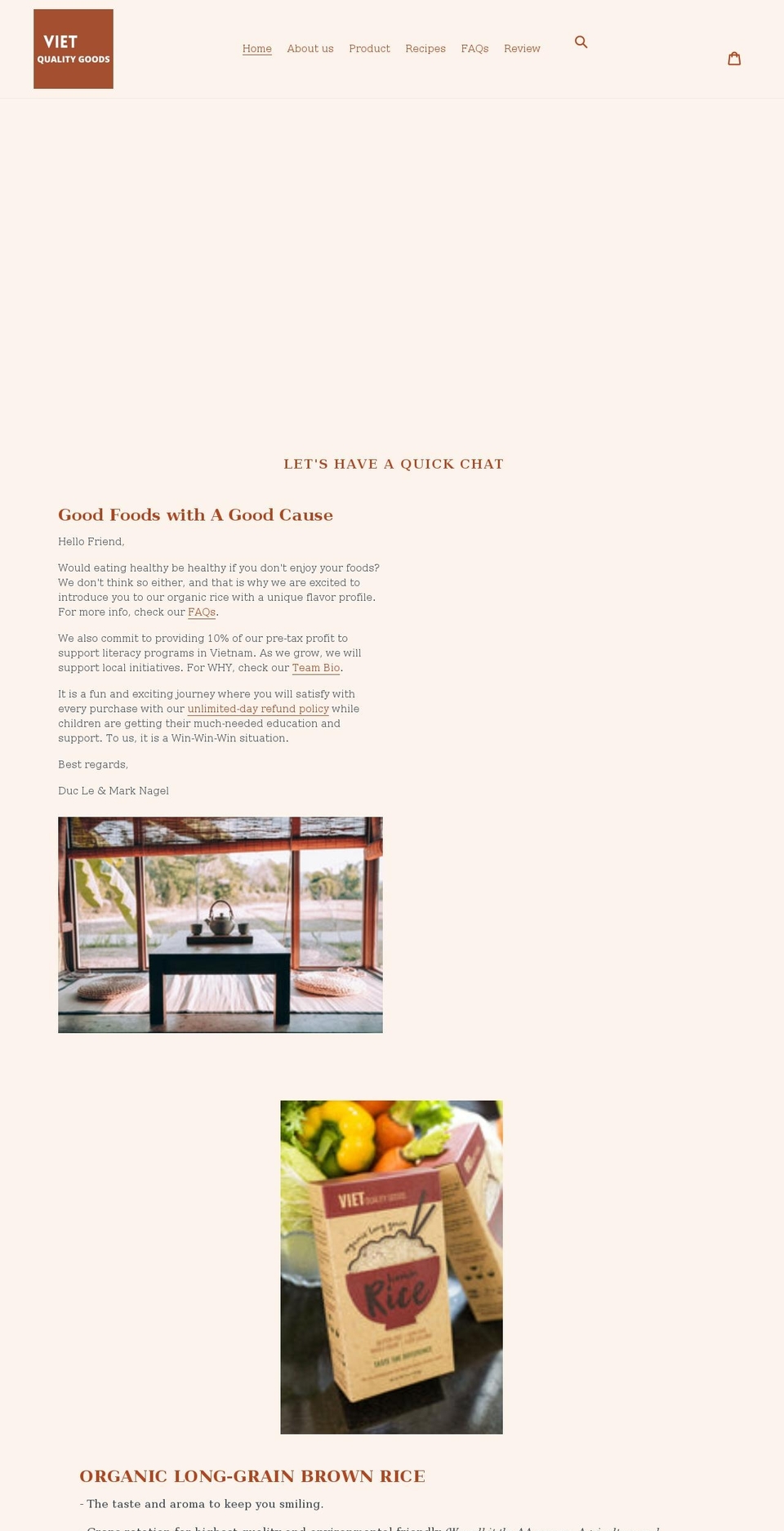 vietqualitygoods.com shopify website screenshot