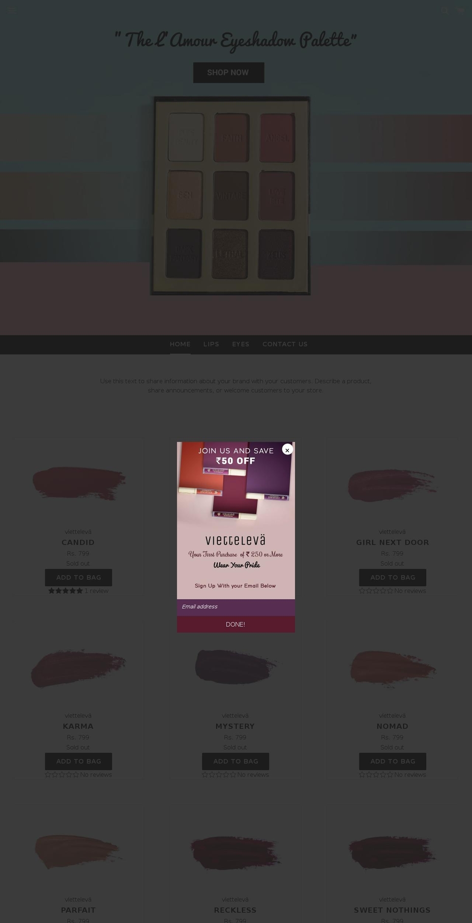 vietteleva.com — Shopify storefront screenshot