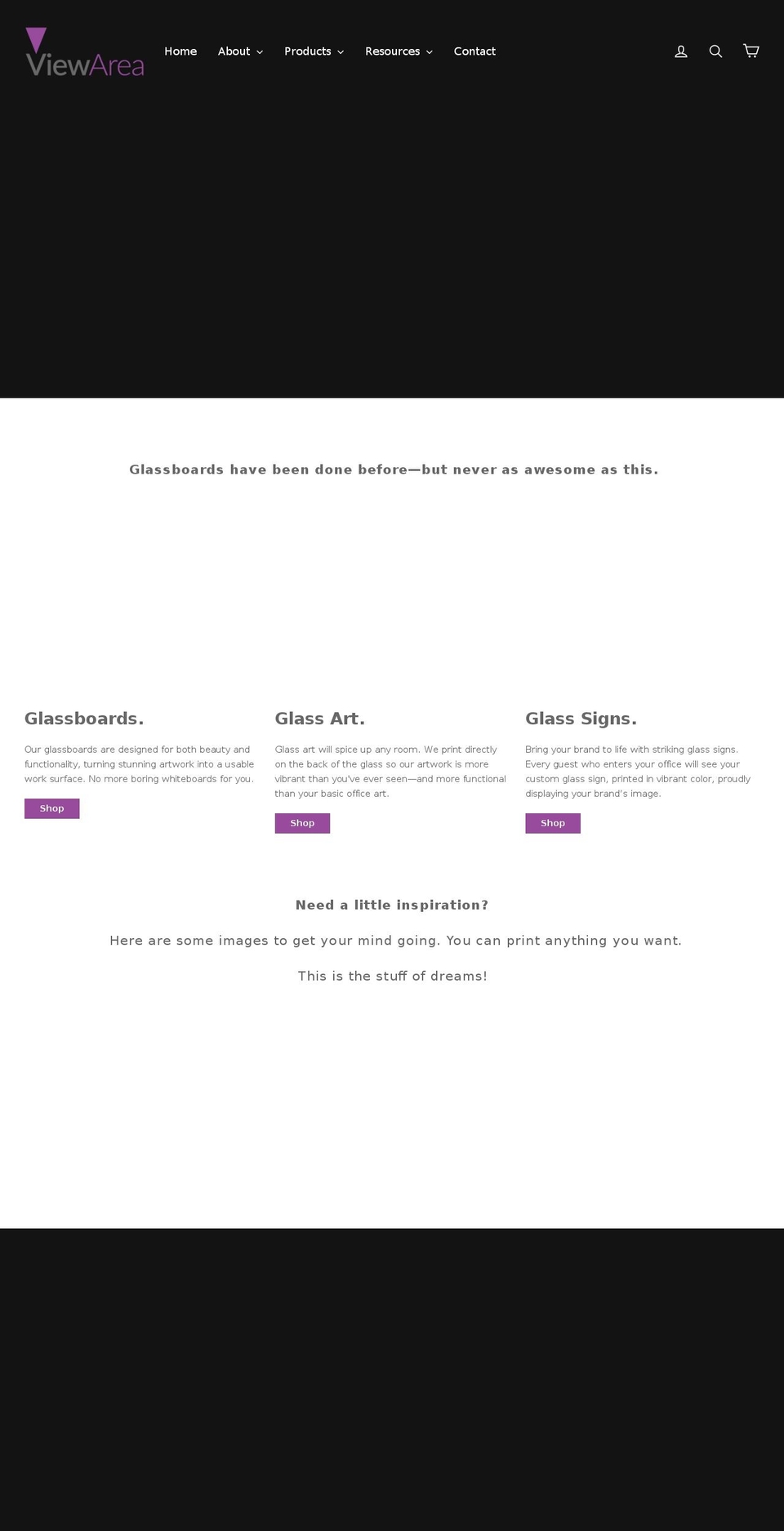 viewarea.com shopify website screenshot