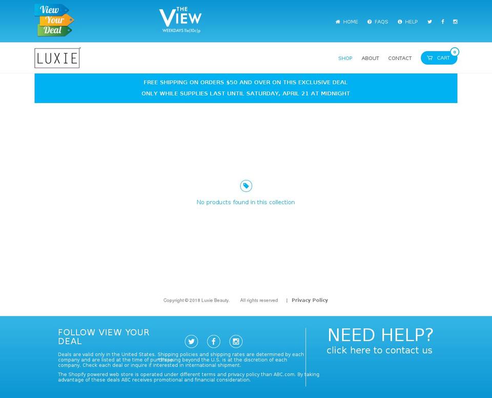 viewyourdeal-luxiebeauty.com shopify website screenshot