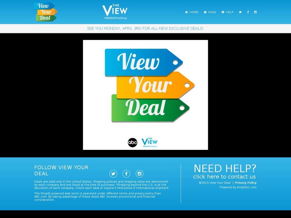 viewyourdeal.com shopify website screenshot