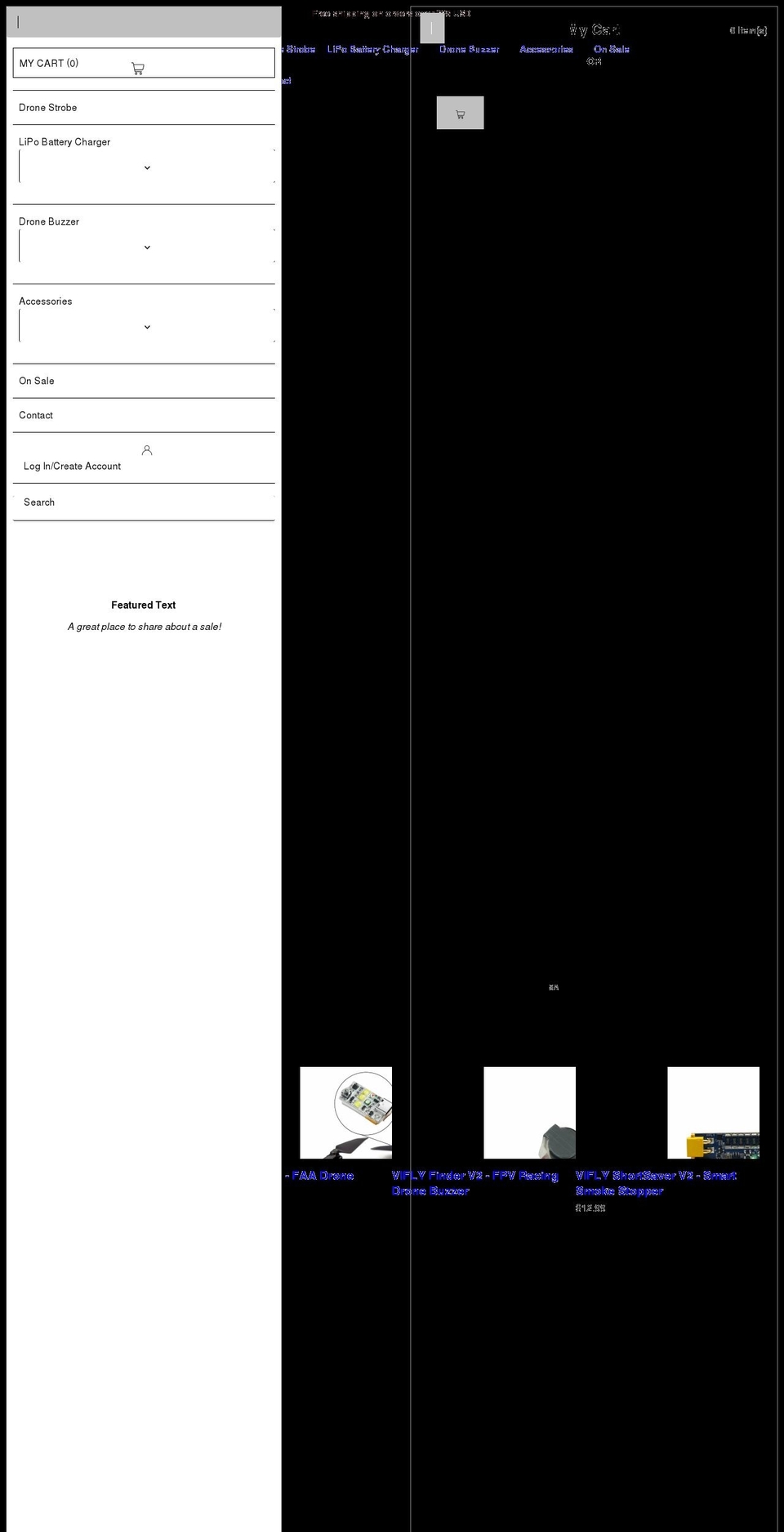 viflydrone.com shopify website screenshot