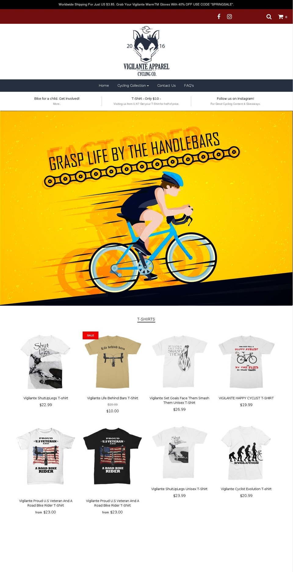vigilantecycling.com — Shopify storefront screenshot
