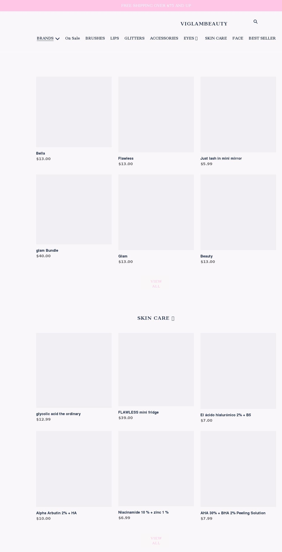 viglambeauty.com shopify website screenshot