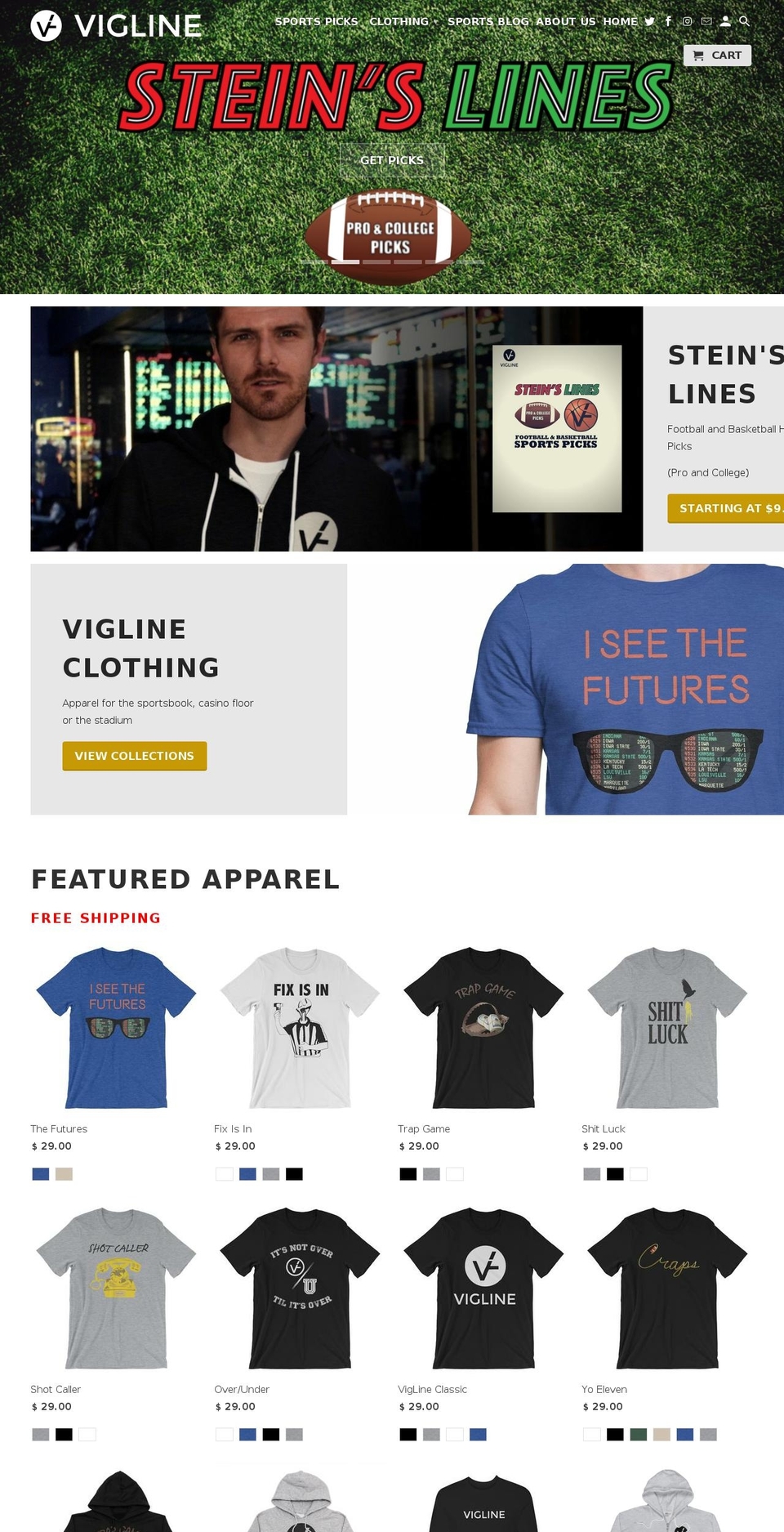 vigline.com shopify website screenshot