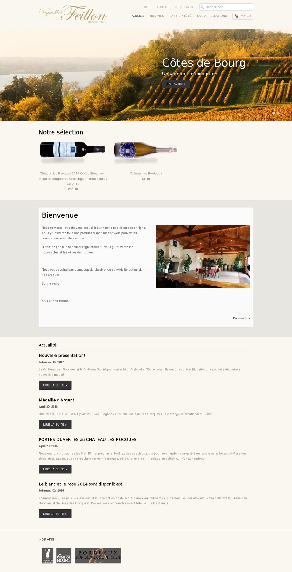 vignobles-feillon.fr shopify website screenshot