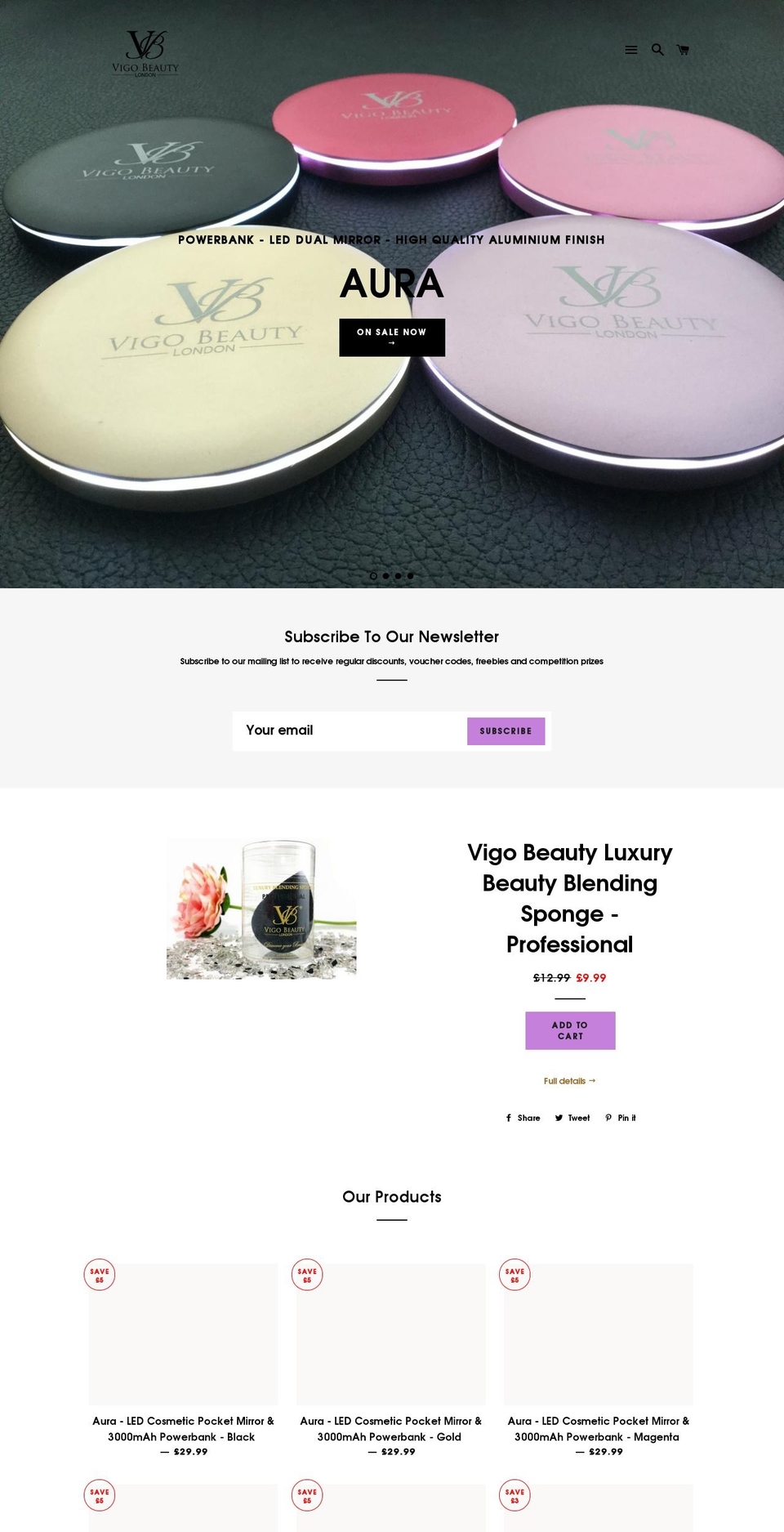 vigobeauty.com — Shopify storefront screenshot