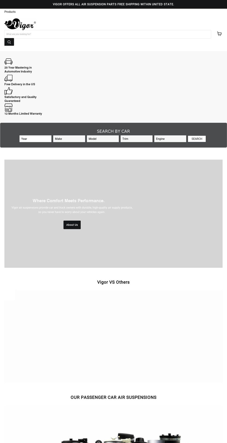 vigorairride.com shopify website screenshot