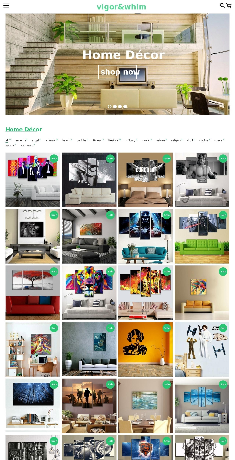 vigorandwhim.com shopify website screenshot
