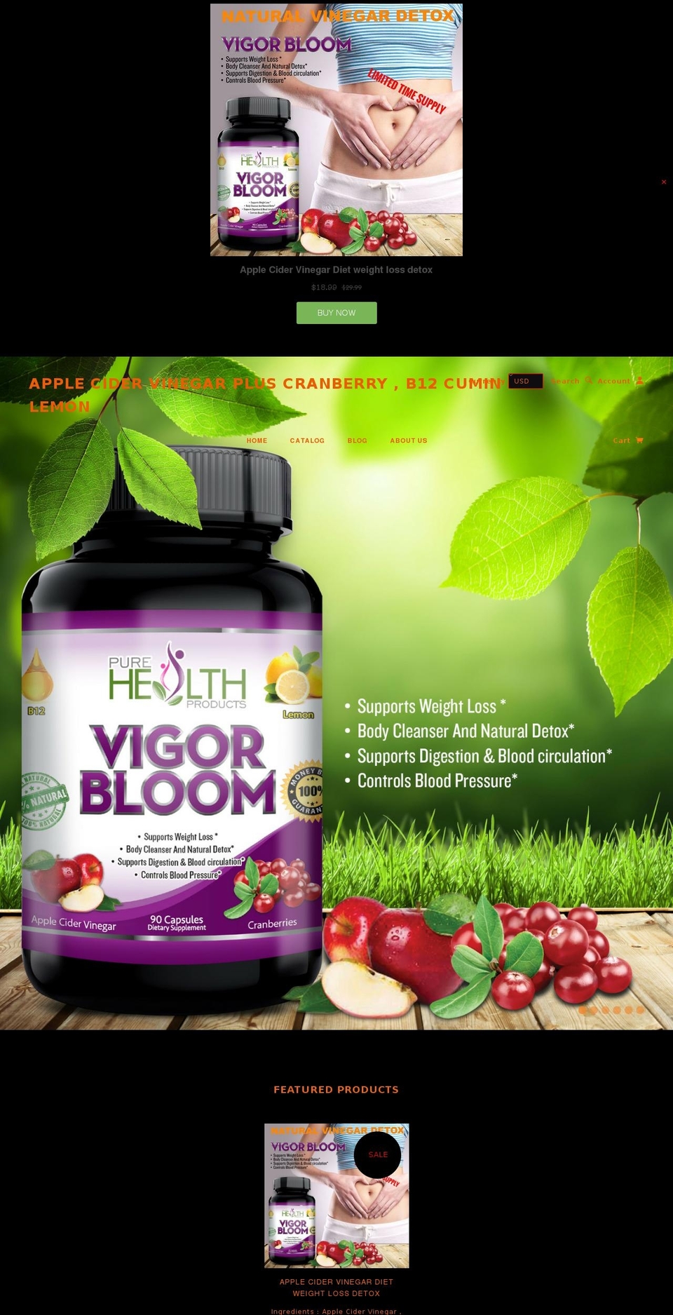 vigorbrands.com shopify website screenshot