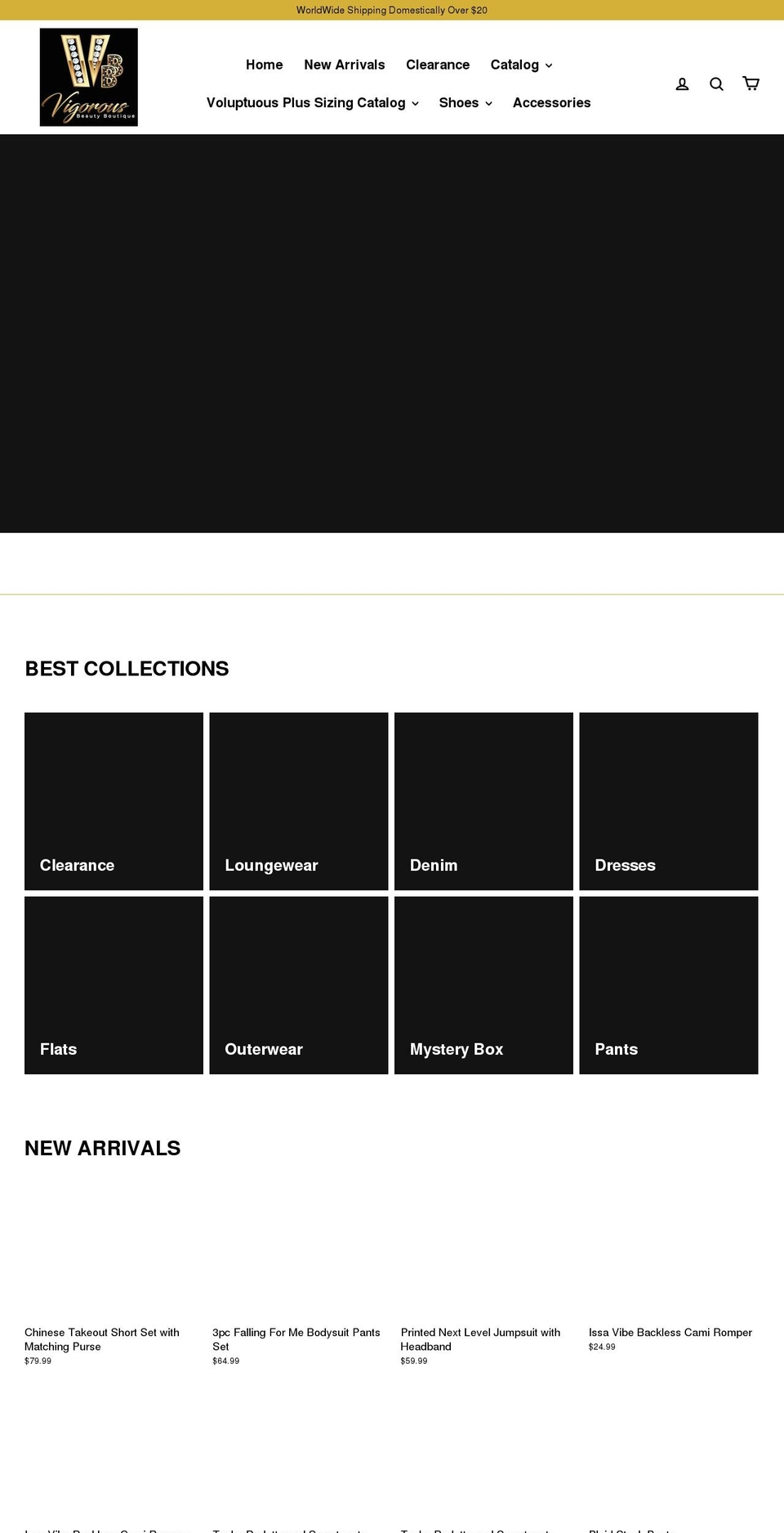 vigorousbeautyboutique.com — Shopify storefront screenshot