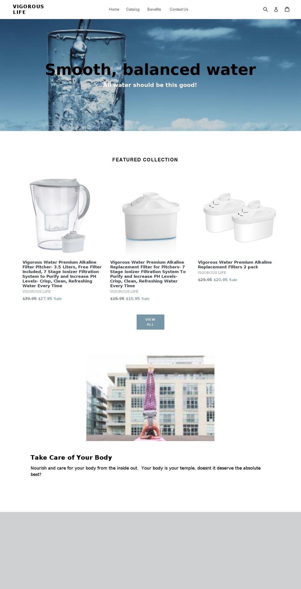 vigorouswater.com — Shopify storefront screenshot