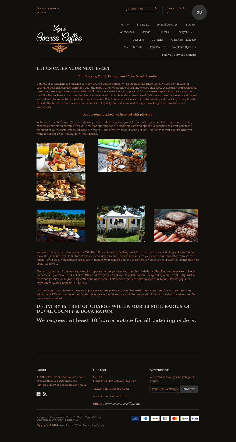 vigorsourcecoffee.com shopify website screenshot