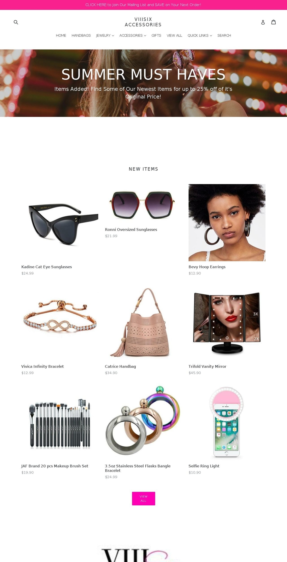 viiisix.com shopify website screenshot