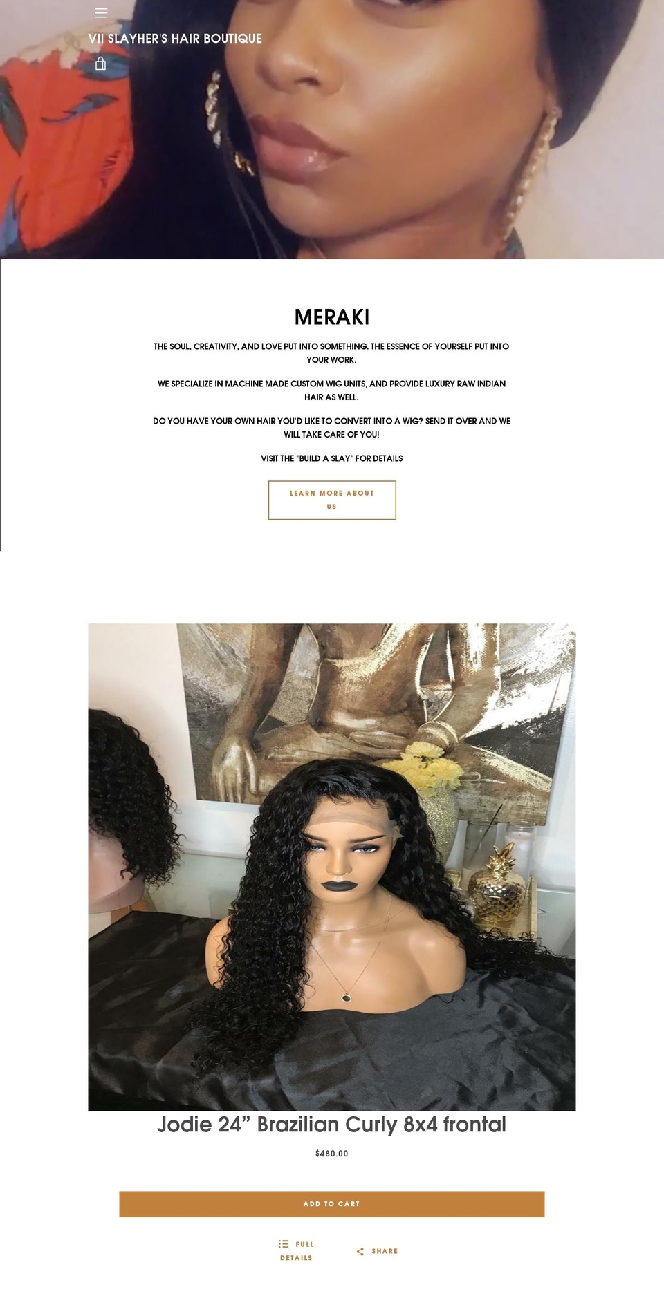 viislayhershairboutique.com — Shopify storefront screenshot