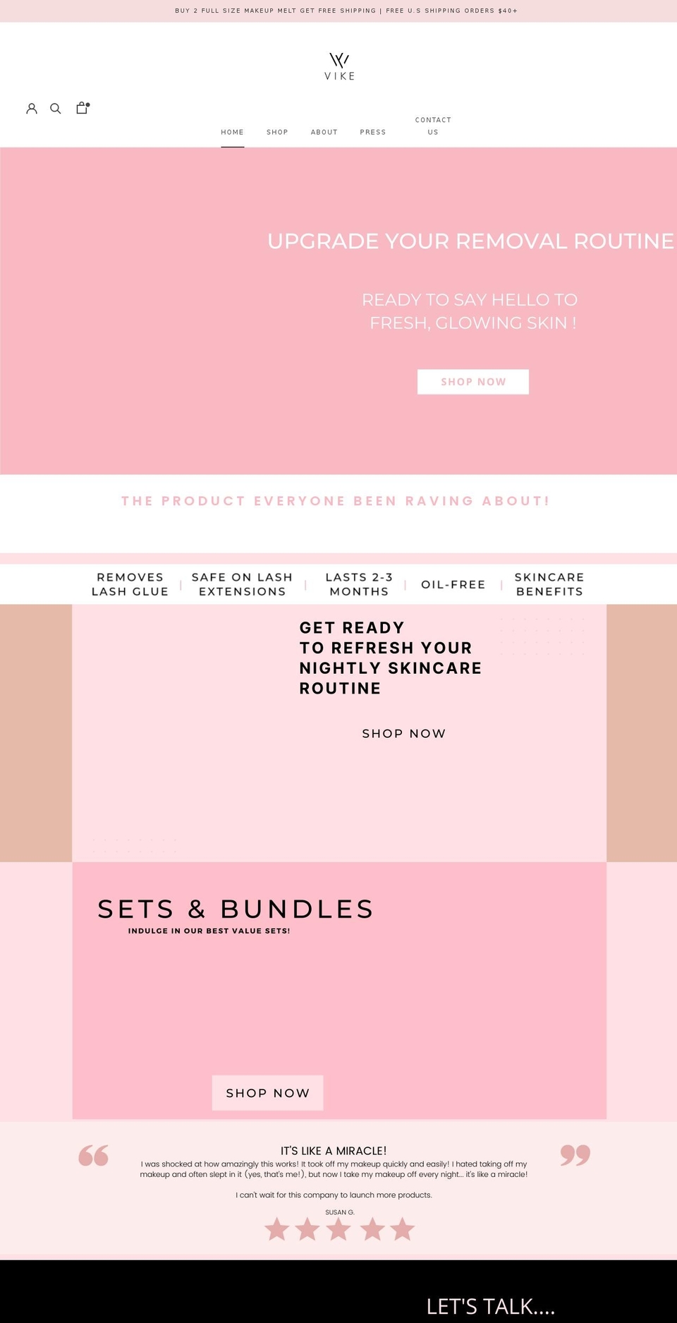 vikebeauty.com shopify website screenshot