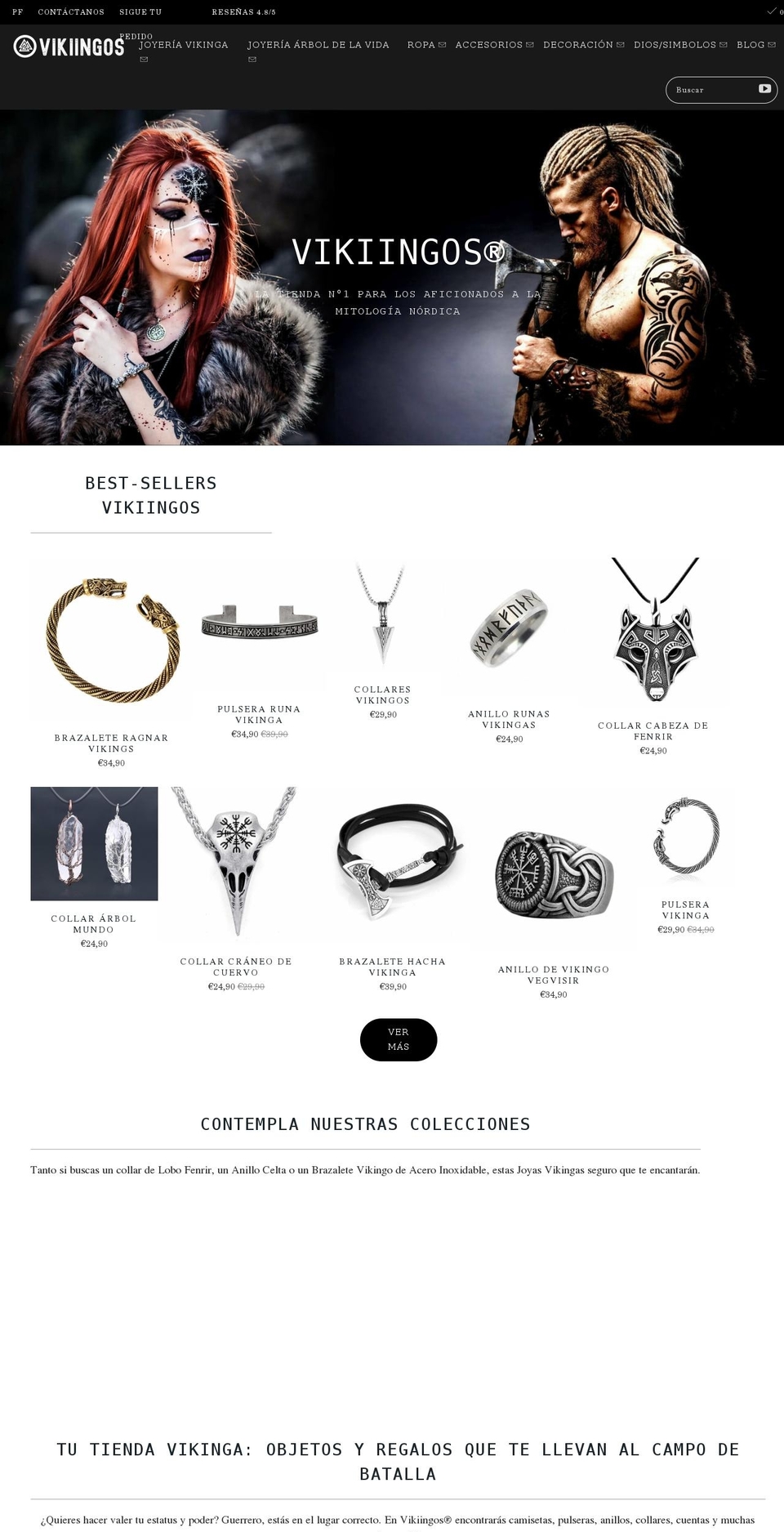 vikiingos.com shopify website screenshot