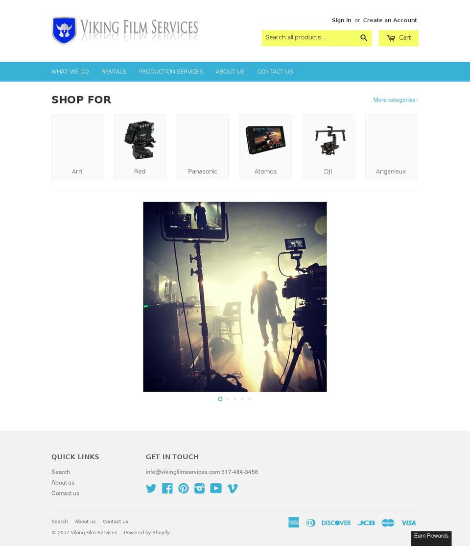 vikingfilmservices.com shopify website screenshot