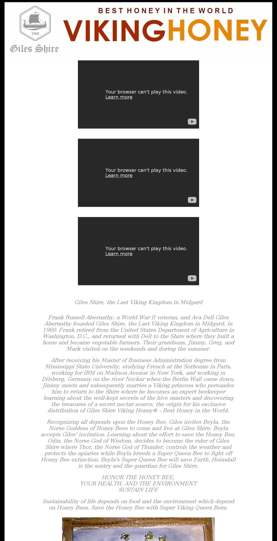 vikinghoney.com — Shopify storefront screenshot