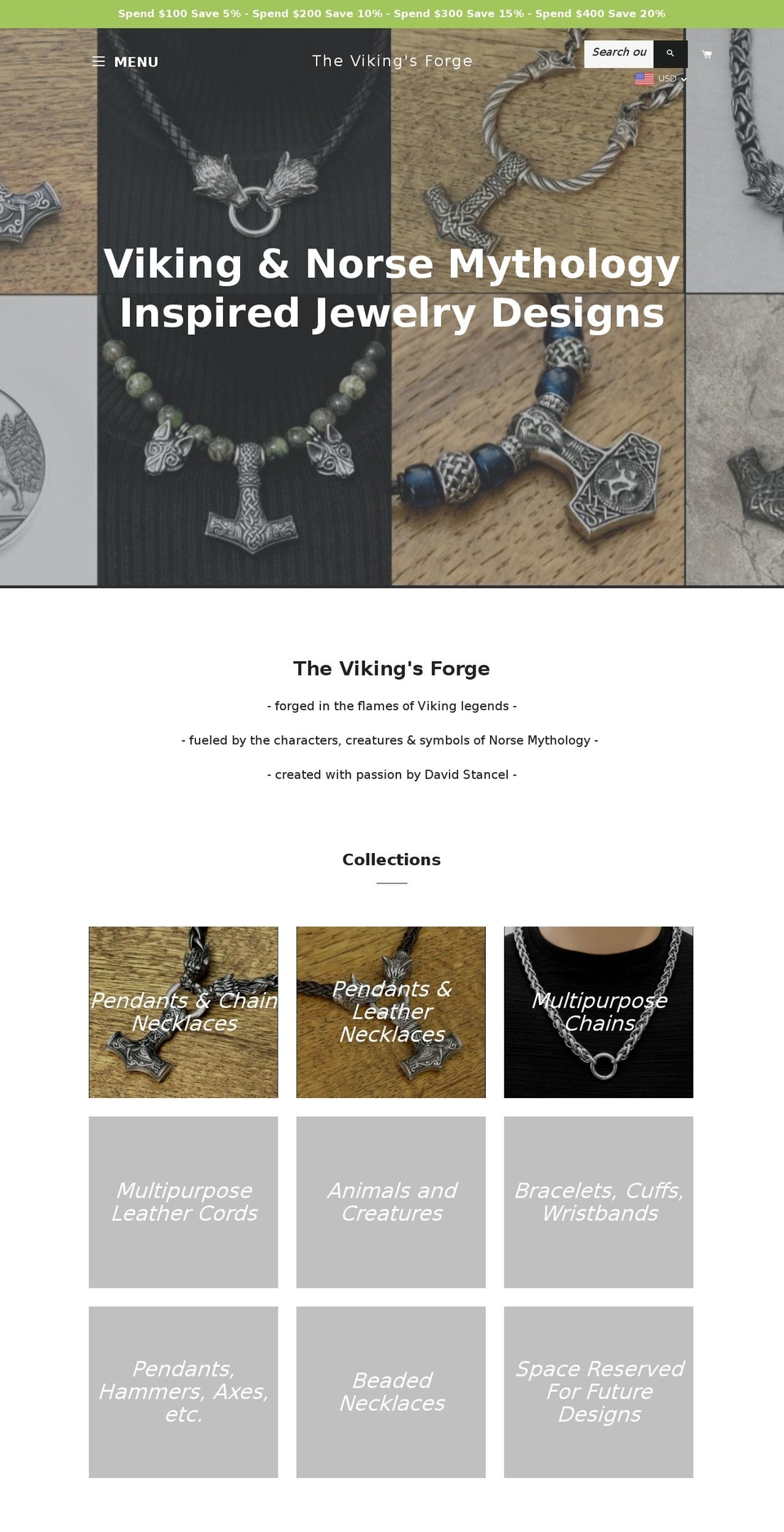 vikingsforge.com shopify website screenshot