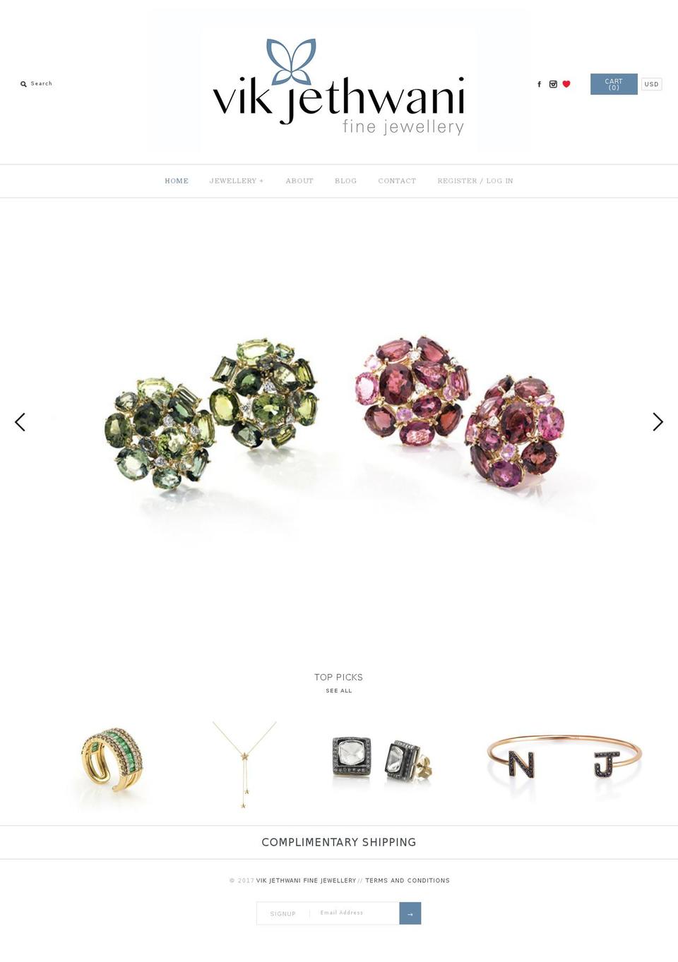 vikjethwani.com shopify website screenshot